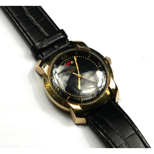 251 - JAEGER LECOULTRE, A VINTAGE 10K GOLD FILLED AUTOMATIC GENT’S WRISTWATCH Having a black tone dial wit... 