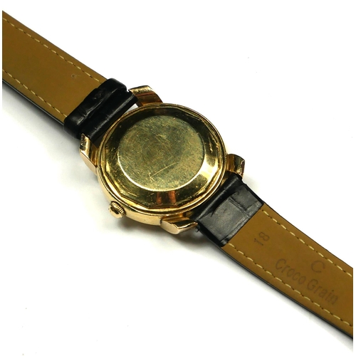 251 - JAEGER LECOULTRE, A VINTAGE 10K GOLD FILLED AUTOMATIC GENT’S WRISTWATCH Having a black tone dial wit... 