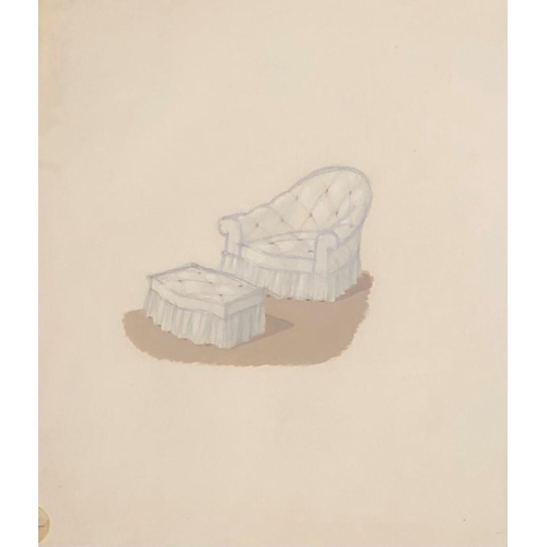 407 - ANDRE ARBUS, 1903 - 1969, PENCIL AND WATERCOLOURS
Furniture designs, three signed, one dated 1938, f... 