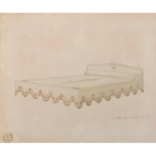 407 - ANDRE ARBUS, 1903 - 1969, PENCIL AND WATERCOLOURS
Furniture designs, three signed, one dated 1938, f... 