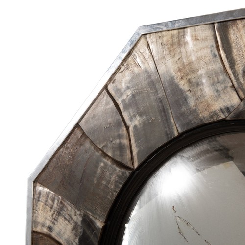 149 - ANTHONY REDMILE, LONDON, A RARE CONVEX OCTAGONAL WALL MIRROR, CIRCA 1970.
With a polished aluminium ... 