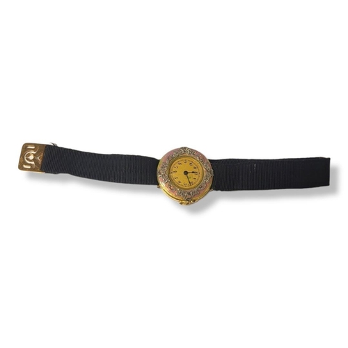 233A - A VINTAGE FRENCH 18CT GOLD, DIAMOND AND ENAMEL LADIES’ COCKTAIL WATCH
Having applied diamonds on pin... 