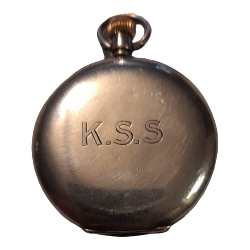 297 - AN EARLY 20th CENTURY CONTINENTAL  SILVER HALF HUNTER GENTS POCKET WATCH,having a black enanel numbe... 