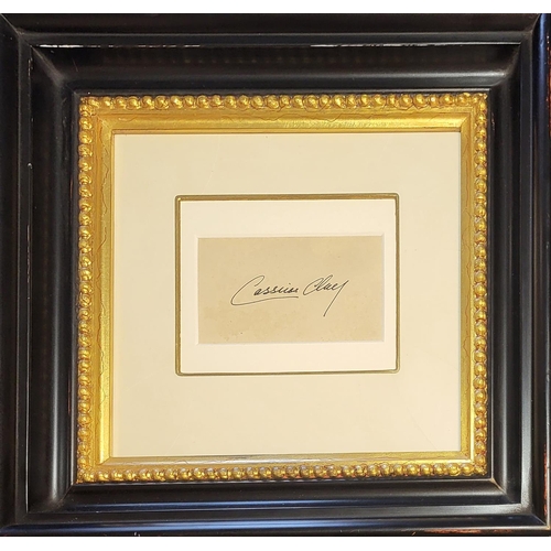 486 - CASSIUS CLAY (MUHAMMAD ALI), AN ORIGINAL PEN ON CARD AUTOGRAPH 
Hand signed in The Olympic Year of 1... 