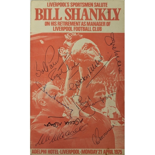 51 - LIVERPOOL FOOTBALL CLUB, A SIGNED BILL SHANKLEY TESTIMONIAL PROGRAM
Titled 'Liverpool's Sportsmen Sa... 