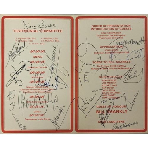 51 - LIVERPOOL FOOTBALL CLUB, A SIGNED BILL SHANKLEY TESTIMONIAL PROGRAM
Titled 'Liverpool's Sportsmen Sa... 