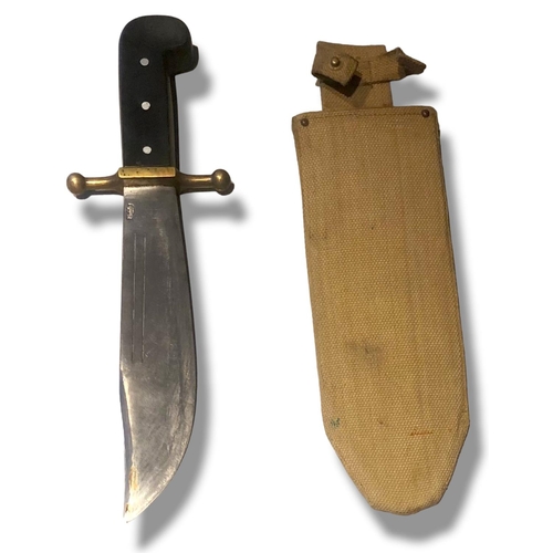 728 - KINFOLKS V44 WWII PILOTS SURVIVAL/FIGHTING KNIFE
Part of crew bail-out kit, blade stamped, canvas sc... 