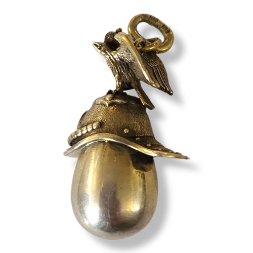 199A - A LATE 20TH CENTURY RUSSIAN STYLE SILVER MILITARY HELMET PENDANT
Set with an Imperial eagle, stamped... 