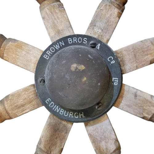 280 - NAVAL INTEREST, BROWN BROS & CO. OF EDINBURGH, A 19TH CENTURY WOODEN SHIP’S WHEEL 
With right spokes... 