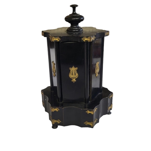 285 - A 19TH CENTURY FRENCH SECOND EMPIRE NAPOLEON III, 1848 - 1870, A GENTLEMAN’S EBONY AND EXOTIC WOOD M... 