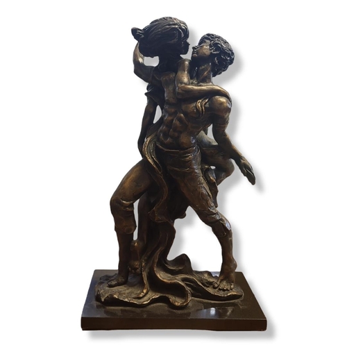 297 - A LATE 20TH CENTURY LIMITED EDITION (6/195) GILT BRONZE SCULPTURE, EROTIC BALLET DANCERS IN BUTTERFL... 