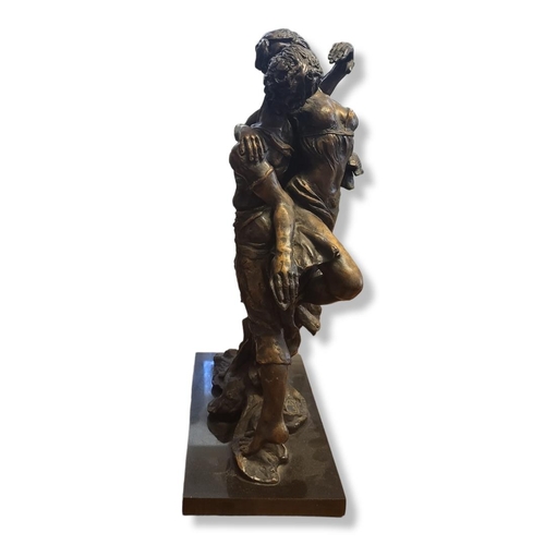 297 - A LATE 20TH CENTURY LIMITED EDITION (6/195) GILT BRONZE SCULPTURE, EROTIC BALLET DANCERS IN BUTTERFL... 