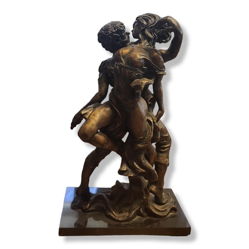 297 - A LATE 20TH CENTURY LIMITED EDITION (6/195) GILT BRONZE SCULPTURE, EROTIC BALLET DANCERS IN BUTTERFL... 