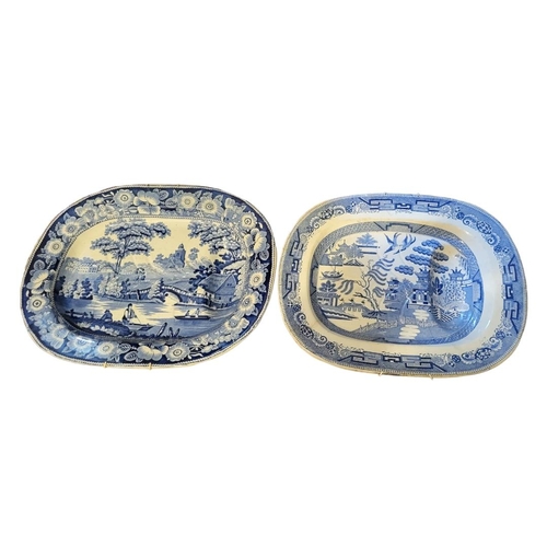 312 - THOMAS FELL OF NORTHUMBERLAND, AN EARLY 19TH CENTURY EARTHENWARE BLUE AND WHITE MEAT DISH
With drain... 