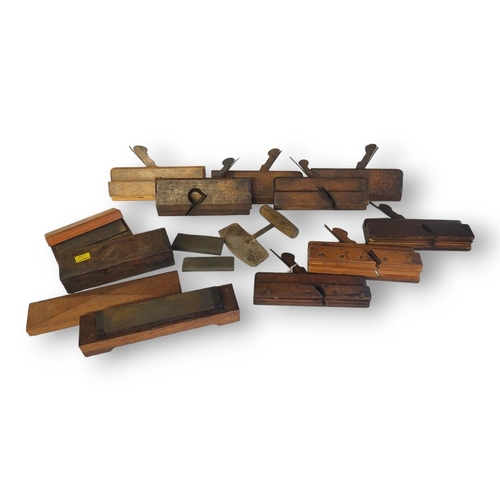 313 - A COLLECTION OF EIGHT VINTAGE WOOD PLANES 
Including ones by W. Greenslade and Nixon, and five sharp... 