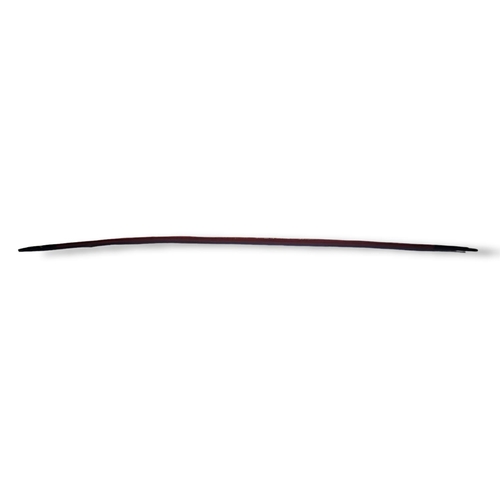 319 - AN ANTIQUE NATIVE AMERICAN INDIAN WOODEN BOW
Of curved tapering form with carved finials and hand pa... 