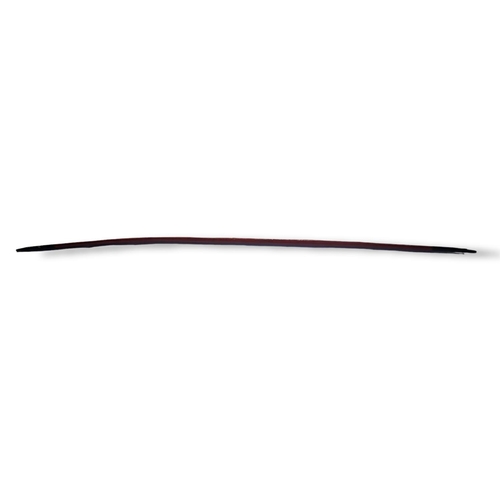 319 - AN ANTIQUE NATIVE AMERICAN INDIAN WOODEN BOW
Of curved tapering form with carved finials and hand pa... 