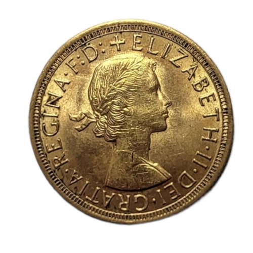 142 - A 22CT GOLD FULL SOVEREIGN COIN, QUEEN ELIZABETH II, DATED 1965
With St. George and Dragon verso.