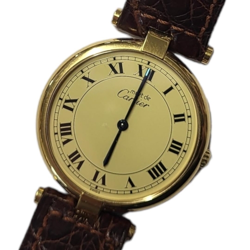 15 - MUST DE CARTIER, A VINTAGE YELLOW METAL LADIES’ WRISTWATCH
Having a cream tone dial with Roman numbe... 