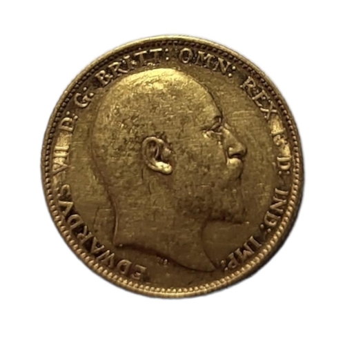 154 - A 22CT GOLD FULL SOVEREIGN COIN, EDWARD VII, DATED 1906.