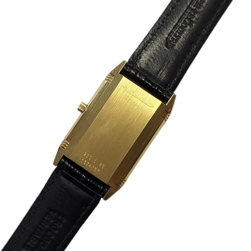 23 - JAEGER-LECOULTRE, AN 18CT GOLD REVERSO GENTS WRISTWATCH
Rectangular form stepped case with reversibl... 