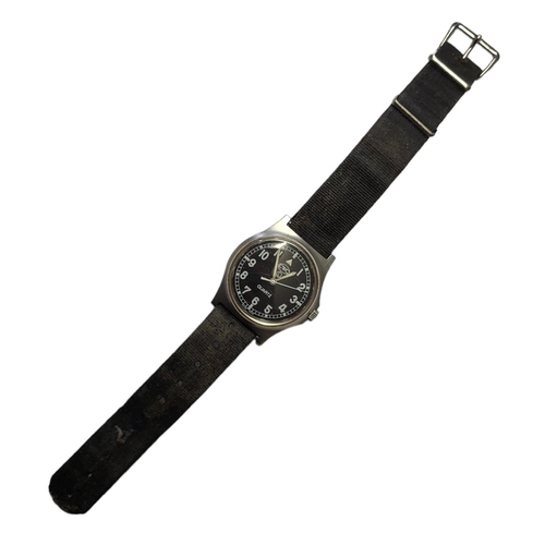 30 - CABOT WATCH COMPANY, A VINTAGE GENT’S MILITARY WRISTWATCH
Black tone dial with luminous number marki... 