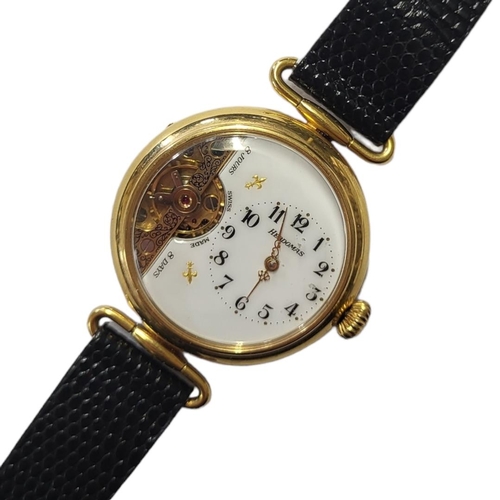 37 - HEBDOMAS, AN EARLY 20TH CENTURY GOLD PLATED GENT’S WRISTWATCH
The circular dial with visual escape, ... 