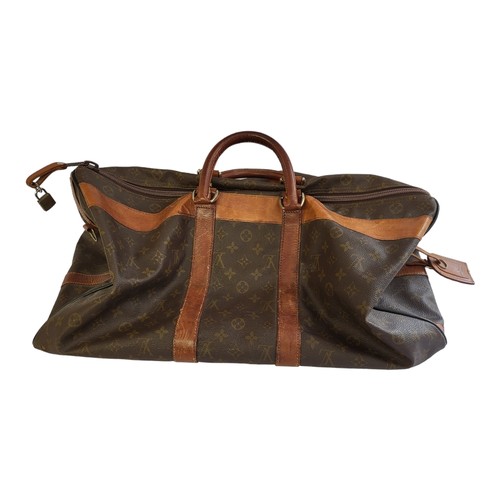 236 - LOUIS VUITTON, PARIS, AN ORIGINAL MID 20TH CENTURY CLASSIC BROWN LEATHER LV MONOGRAM GENTLEMAN’S TRA... 