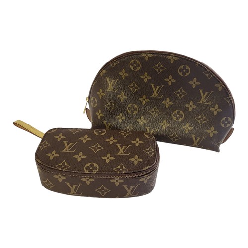 237 - LOUIS VUITTON, PARIS, A BROWN LEATHER LV MONOGRAM LADIES’ TRAVELLING/VANITY CASE
Yellow stained leat... 