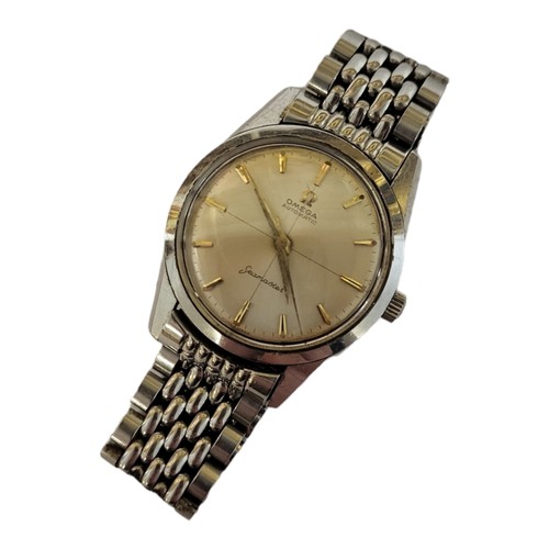 15A - OMEGA, SEAMASTER, A VINTAGE STAINLESS STEEL GENTS WRISTWATCH
Having a silver tone dial with gilt num... 