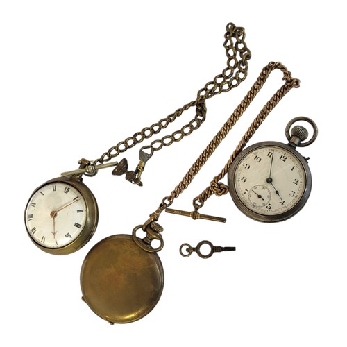 124 - A GEORGIAN GILT BRASS PAIR CASED GENTS POCKET WATCH
The movement marked ‘Chad Puckridge, London, no ... 