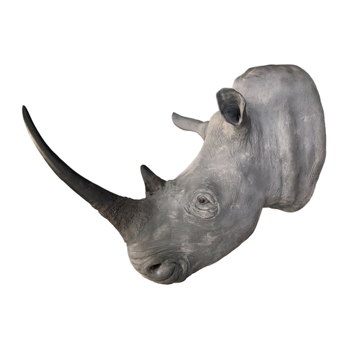 500 - ROWLAND WARD OF PICCADILLY, LONDON, A VICTORIAN TAXIDERMY WHITE RHINOCEROS HEAD (CERATOTHERIUM SIMUM... 