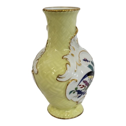 43 - MEISSEN, A SMALL LATE 19TH CENTURY HARD PASTE PORCELAIN VASE
Polychrome enamelled to both sides with... 