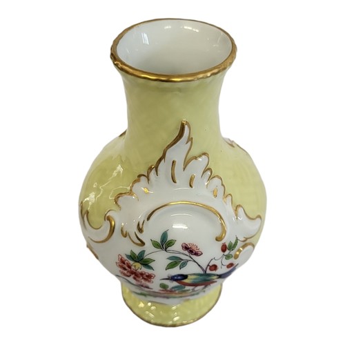 43 - MEISSEN, A SMALL LATE 19TH CENTURY HARD PASTE PORCELAIN VASE
Polychrome enamelled to both sides with... 