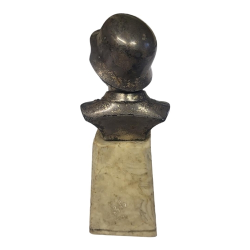 145 - A GERMAN NAZI PERIOD DESK SILVER PLATED BUST
Athletics sporting trophy, dated 1938, with engraved si... 