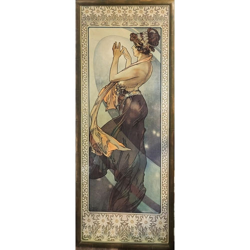 444 - AFTER ALPHONSE MUCHA CLASSICAL MAIDEN ART NOUVEAU STYLE ATHENA PRINT 
Titled ‘The Morning Star’, 197... 