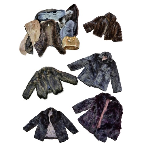 216 - A COLLECTION OF FIVE VINTAGE FUR JACKETS
To include Taube collection London and Guess, together with... 