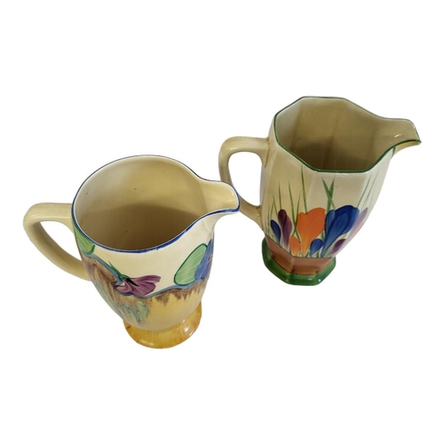 218 - CLARICE CLIFF, BIZARRE RANGE, AUTUMN CROCUS PATTERN ATHENS SHAPE JUG
Typical design, along with a Cl... 