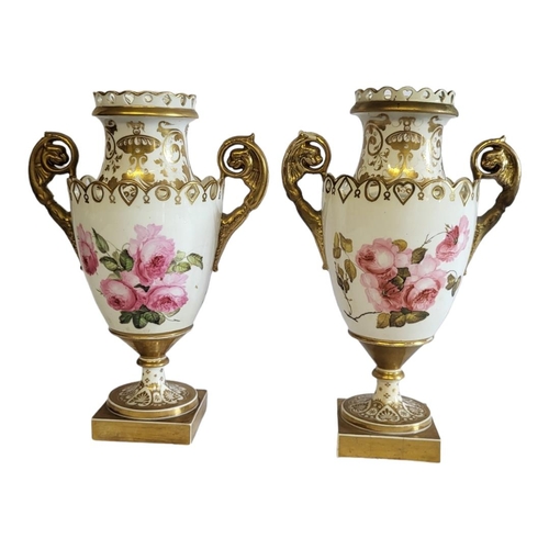 235 - H AND R DANIEL, A PAIR OF 18TH CENTURY PORCELAIN BASES
The gallery pierced with hearts and diamonds,... 