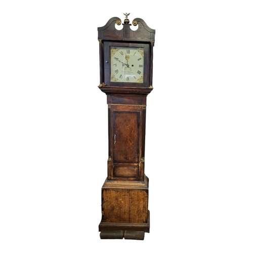 511 - ISSAC WARNER OF CAMPDEN, A 19TH CENTURY EIGHT DAY LONGCASE CLOCK
The painted dial with ballooning sc... 