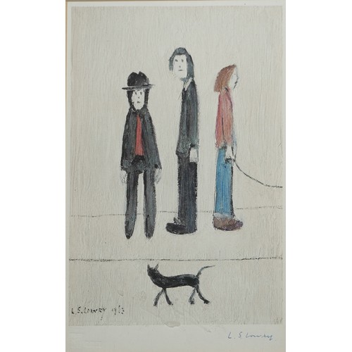 487 - WITHDRAWN!! TO BE OFFERED ON 6TH SEPTEMBER.
LAURENCE STEPHEN LOWRY, 1887 - 1976, A SIGNED FIGURAL PR... 