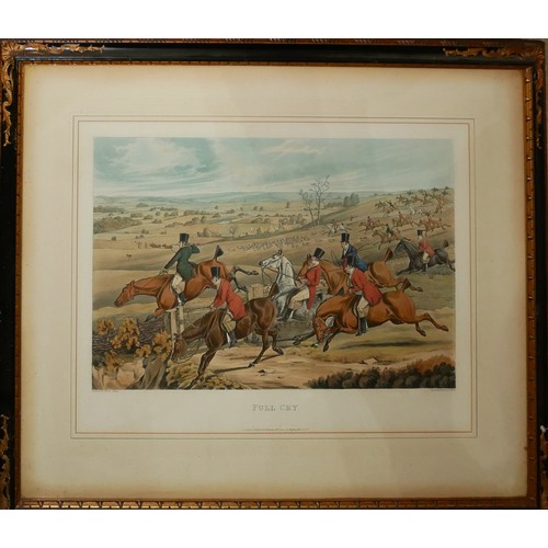 459 - HENRY ALKEN, 1785 - 1851, A SET OF FOUR EQUESTRIAN PRINTS
Titled 'Check', ‘The Cover', 'Full Cry' an... 