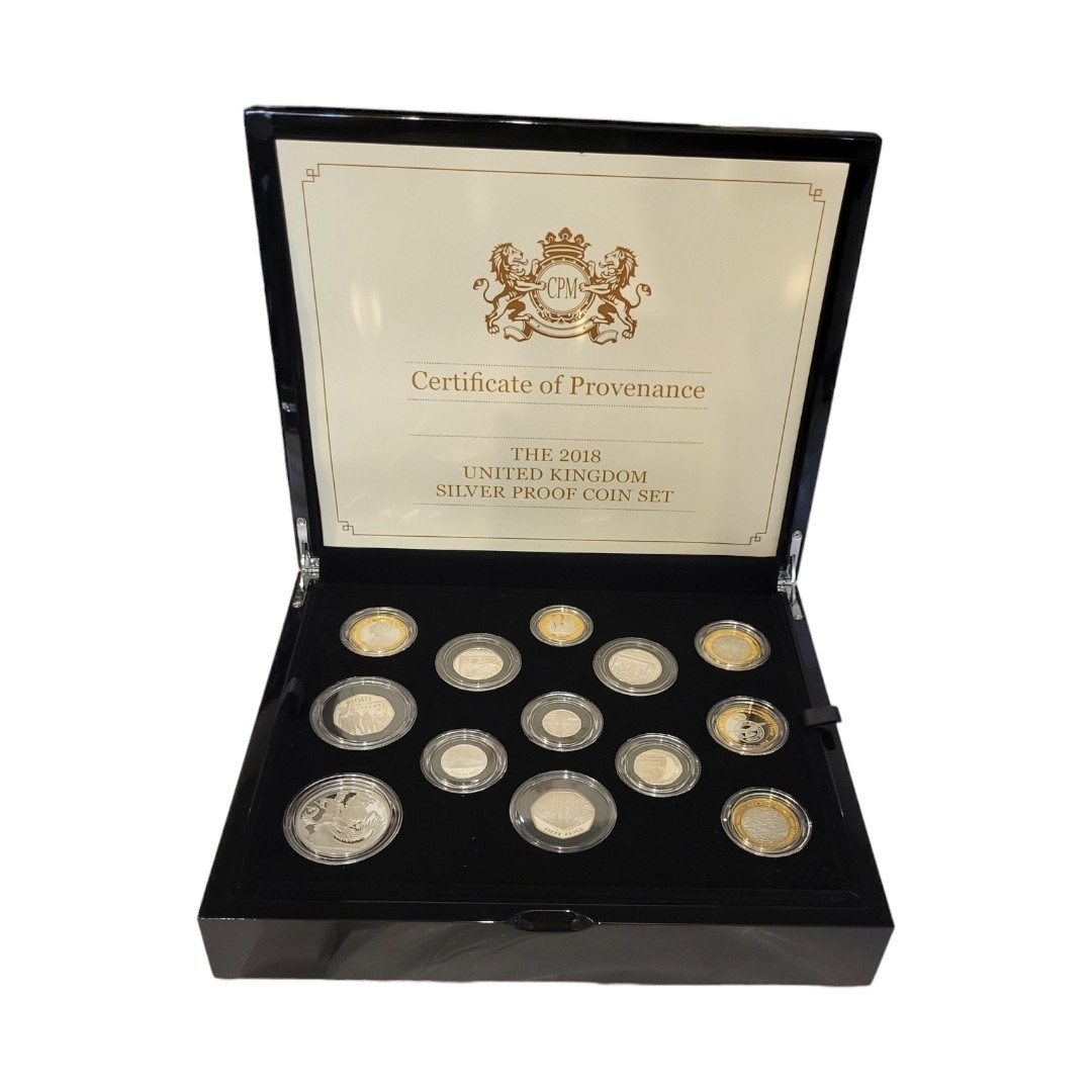 A ROYAL MINT SILVER 2018 PROOF COIN SET Thirteen coins comprising