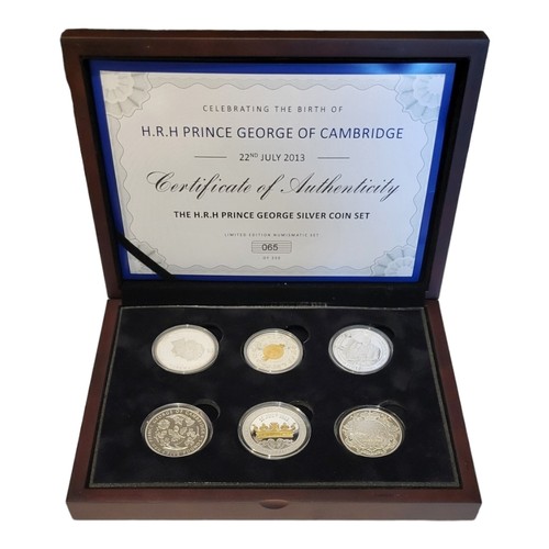 52 - A SILVER COMMEMORATIVE HRH PRINCE GEORGE SIX COIN PROOF SET
Comprising an Australia $1, Canada $5, G... 