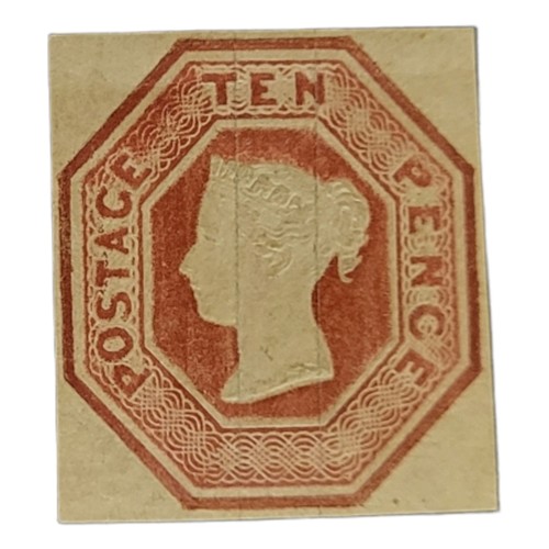 191 - QUEEN VICTORIA EMBOSSED 1847 FOUR MARGIN 10D BROWN MINT.