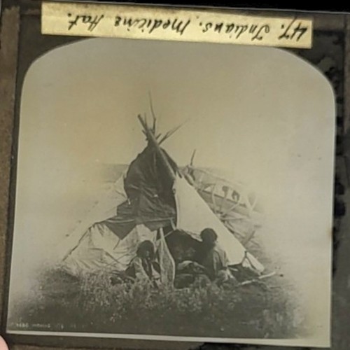 252 - A SET OF THREE 19TH CENTURY NATIVE AMERICAN GLASS NEGATIVE PHOTOGRAPHS/MAGIC LANTERN SLIDES
To inclu... 