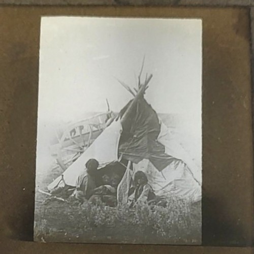 252 - A SET OF THREE 19TH CENTURY NATIVE AMERICAN GLASS NEGATIVE PHOTOGRAPHS/MAGIC LANTERN SLIDES
To inclu... 