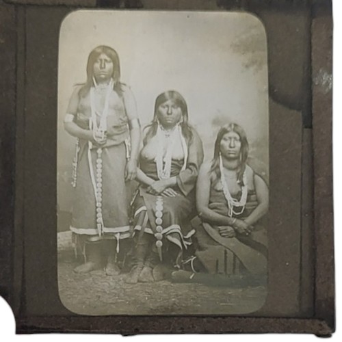 252 - A SET OF THREE 19TH CENTURY NATIVE AMERICAN GLASS NEGATIVE PHOTOGRAPHS/MAGIC LANTERN SLIDES
To inclu... 