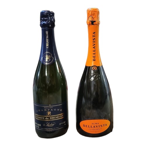 286 - TWO BOTTLES  VINTAGE CHAMPAGNE
Comprising Bellavista Alma Franciacorta Cuvée Brut and Comte De Brimo... 