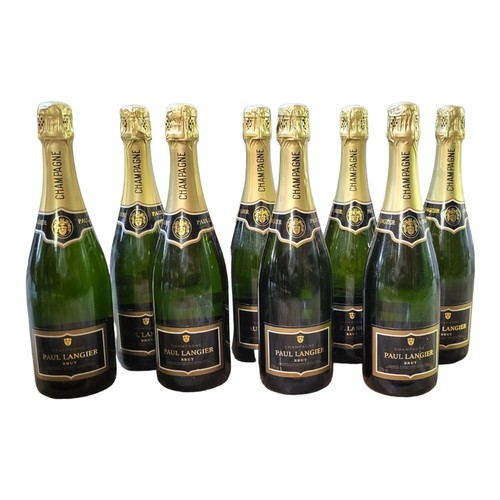 281 - PAUL LANGIER, A COLLECTION OF EIGHT BOTTLES OF VINTAGE CHAMPAGNE
Gold foil cap with black label, 750... 